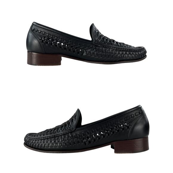 Saint Laurent Leather Woven Loafers - Picture 4 of 8